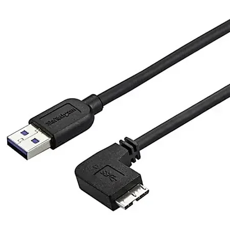 0.5m 20in Slim Micro USB 3.0 Cable – M/M – USB 3.0 A to Right-Angle Micro USB – USB 3.1 Gen 1)