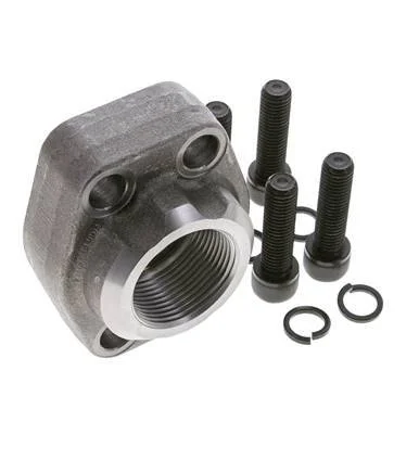 1-1/2” SAE Flange 3000 PSI Plain Steel with G1-1/4” Female Threads ISO 6162-1