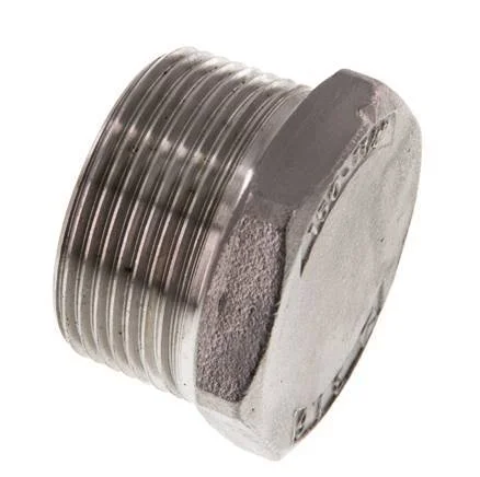 1 1/4” NPT Male Stainless steel Closing plug with Outer Hex 16 Bar