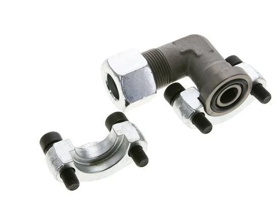 1/2” Elbow SAE Flange 6000 PSI Steel with 16S (M24x1.5) ISO 6162-2