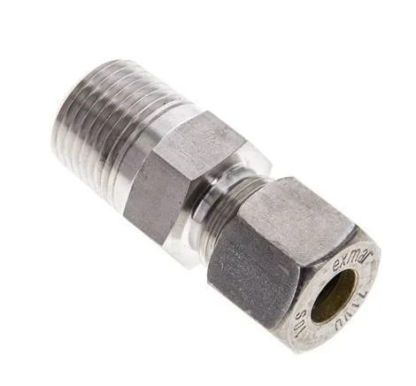 1/2” NPT Male x 10S Stainless steel Straight Compression Fitting 630 Bar DIN 2353