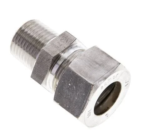 1/2” NPT Male x 18L Stainless steel Straight Compression Fitting 315 Bar DIN 2353