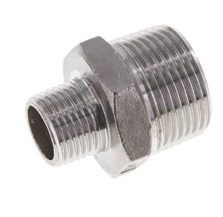 1/2” NPT x 1” NPT Stainless steel Double Nipple 16 Bar