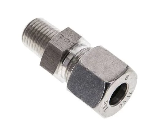 1/4” NPT Male x 10S Stainless steel Straight Cutting Ring 630 Bar DIN 2353