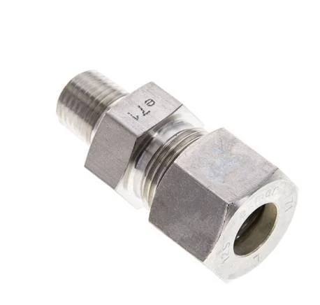 1/4” NPT Male x 12S Stainless steel Straight Compression Fitting 630 Bar DIN 2353