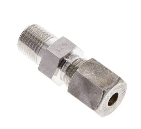 1/4” NPT Male x 6S Stainless steel Straight Compression Fitting 630 Bar DIN 2353