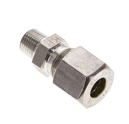 1/8” NPT Male x 8L Stainless steel Straight Compression Fitting 315 Bar DIN 2353