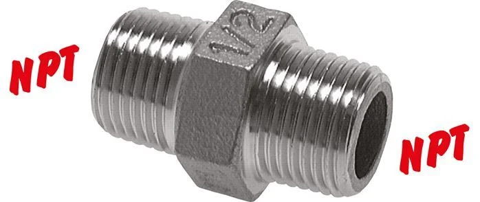 1/8” NPT x 1/4” NPT Stainless steel Double Nipple 16 Bar [2 Pieces]
