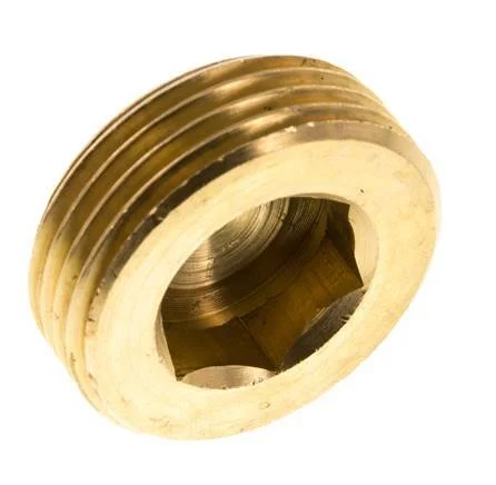 1” Brass Closing plug with Inner Hex without collar 16 Bar