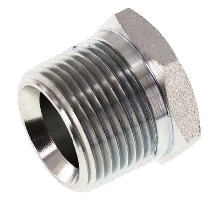 1” NPT Male Zinc plated Steel Closing plug with Outer Hex 140 Bar