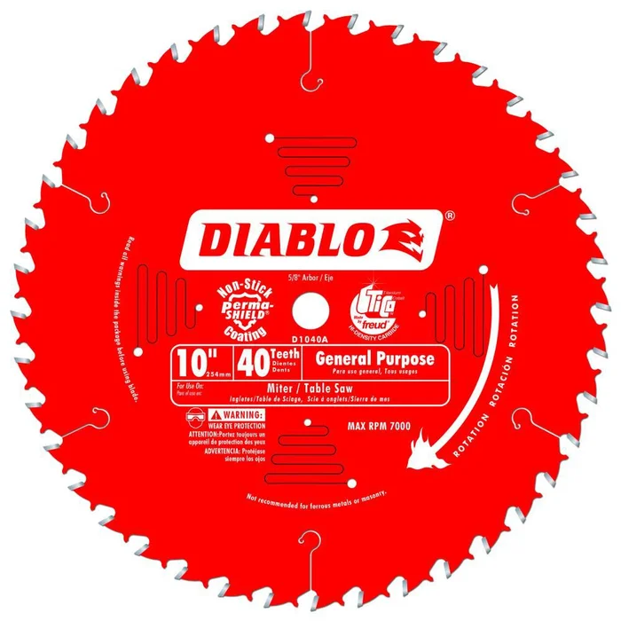 10 In. x 40 In. Tooth Carbide Circular Saw Blade D1040A
