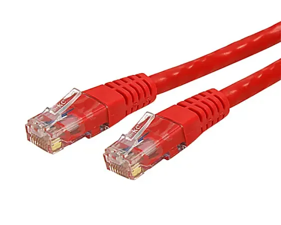 100ft CAT6 Ethernet Cable – Red Molded Gigabit CAT 6 Wire – 100W PoE RJ45 UTP 650MHz – Category 6 Network Patch Cord UL/TIA