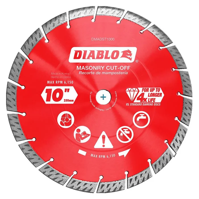 10in Diamond Segmented Turbo Cut-Off Discs for Masonry DMADST1000