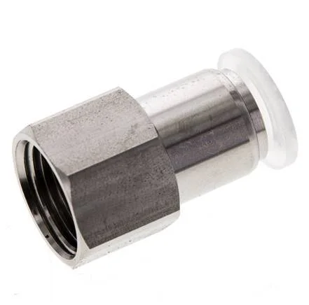 10mm x G3/8” Push-in Fitting with Female Threads Stainless Steel/PA EPDM/PTFE