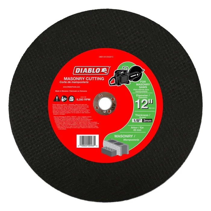12 in. Metal High Speed Cut Off Disc 20 mm DBD120125G01F