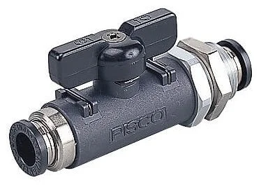 12mm – 12mm Bulkhead Union Straight 2-Way Ball Valve Series 60