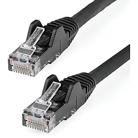 1ft LSZH CAT6 Ethernet Cable – Black Snagless Patch Cord – First End 1x RJ-45 Male Network – N6LPATCH1BK