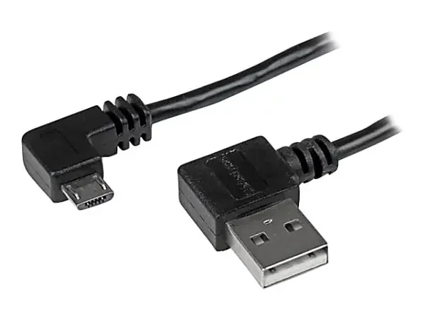 1m 3 ft Micro-USB Cable with Right-Angled Connectors – M/M – USB A to Micro B Cable – 3ft Right Angle Micro USB Cable (USB2AUB2RA1M)