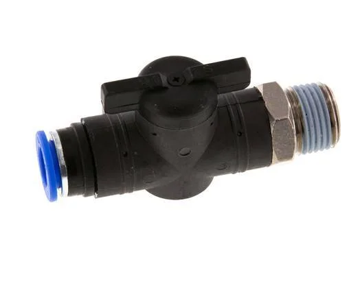 2-Way Straight Ball Valve 12 mm – R1/2” Plastic/Brass