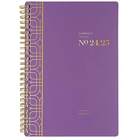2024-2025 Cambridge® WorkStyle® Balance Weekly/Monthly Academic Planner, 5-1/2″ x 8-1/2″, Purple Swirl, July 2024 To June 2025, 1606-200A-19