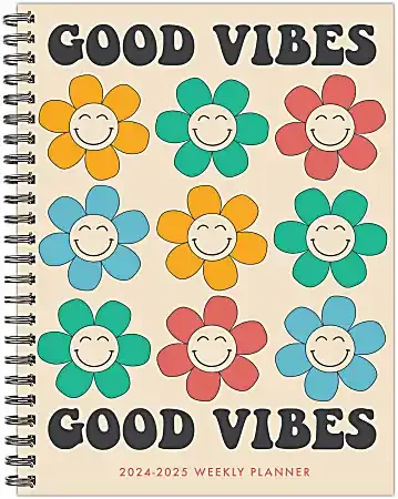 2024-2025 Willow Creek Press Weekly/Monthly Planner, 6-1/2″ x 8-1/2″, Good Vibes, July To June, 46241