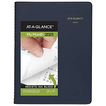 2025-2026 AT-A-GLANCE Monthly Planner, 9″ x 11″, Navy, January To March, 7026020