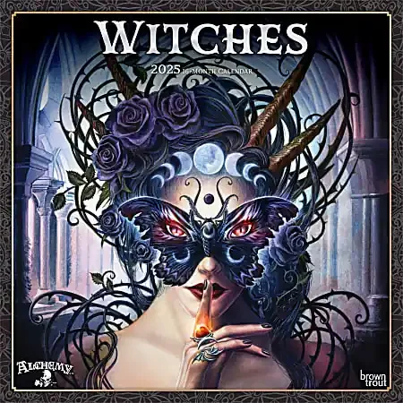 2025 BrownTrout Alchemy Witches Monthly Square Wall Calendar, 12″ x 12″, Art and Architecture, Jan to Dec 2025, 9781975483098