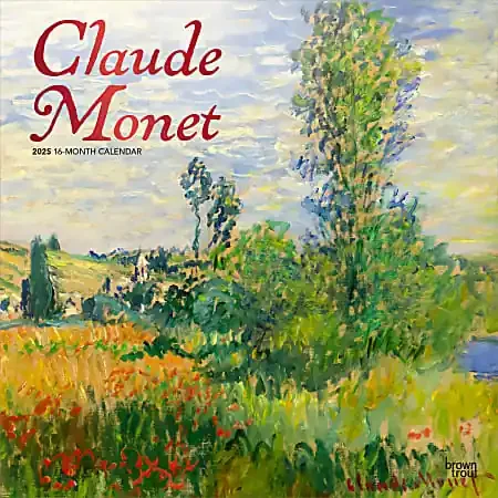 2025 BrownTrout Claude Monet Monthly Plastic-Free Square Wall Calendar, 12″ x 12″, Art and Architecture, January to December 2025, 9781975477424