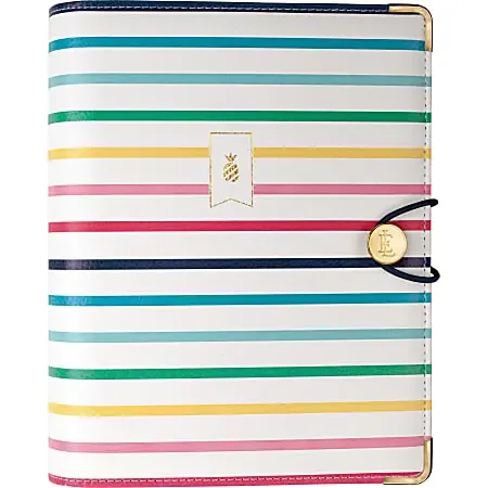 2025 Simplified by Emily Ley for AT-A-GLANCE® Weekly/Monthly Organizer Set, Desk Size, Happy Stripe, January to December