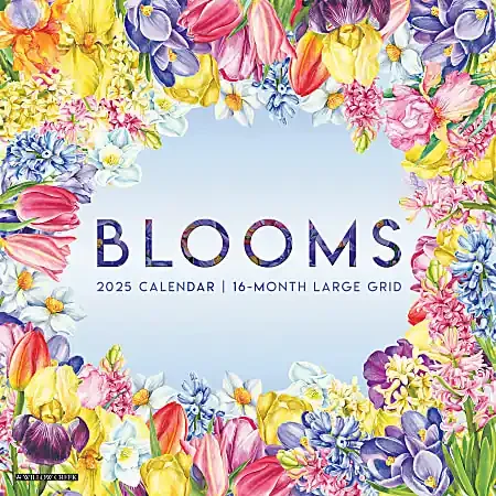 2025 Willow Creek Press Wall Calendar, 12” x 12”, Blooms, January 2025 To December 2025, 46449