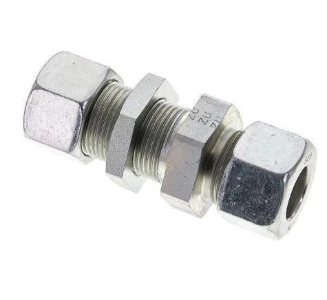 20S Zink plated Steel Straight Cutting Fitting Bulkhead 400 bar ISO 8434-1