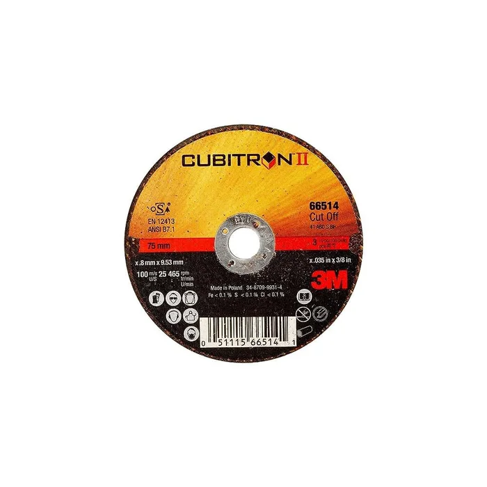 3 x 0.035 x 3/8 in Cubitron II Cut-Off Wheel 66514