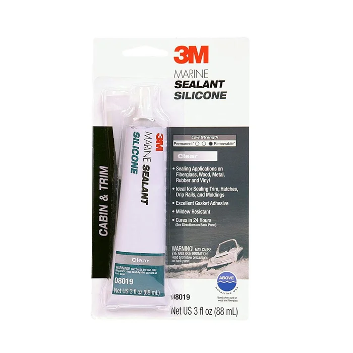 3oz Clear Adhesive Marine Silicone Sealant 8034357