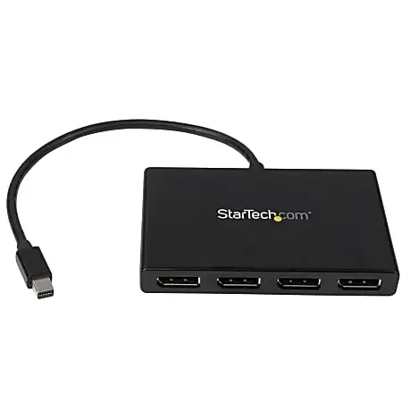 4-Port Multi Monitor Adapter, Mini DisplayPort 1.2 to DP MST Hub, 4x 1080p, Video Splitter for Extended Desktop Mode, Windows