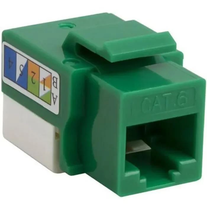 4XEM 10 pack Cat6 RJ45 Keystone Jack UTP 110-Type (Green)
