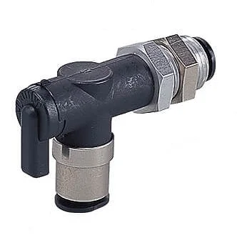 6mm – 4mm Bulkhead Union Elbow 2-Way Ball Valve Series 10