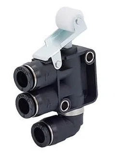 6mm Normally Closed Tube Exhaust Roller Type 3/2-Way Mechanical Valve