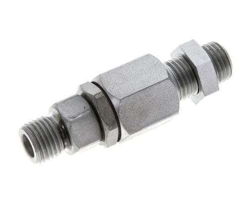 6S Zink plated Steel Ball-Guided Swivel Joint Cutting Fitting Bulkhead 350 bar NBR ISO 8434-1