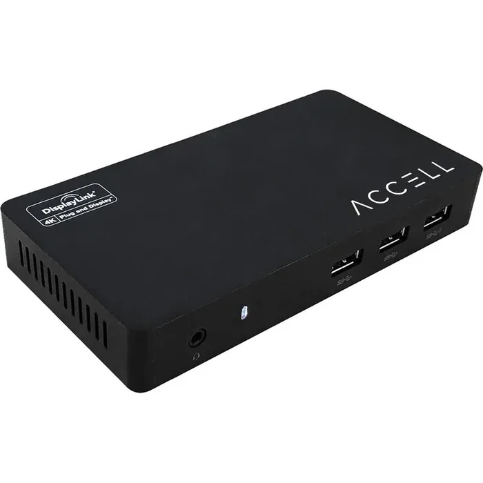 Accell USB 3.0 Full Function Docking Station – Gigabit Ethernet and 3.5mm Audio/Microphone