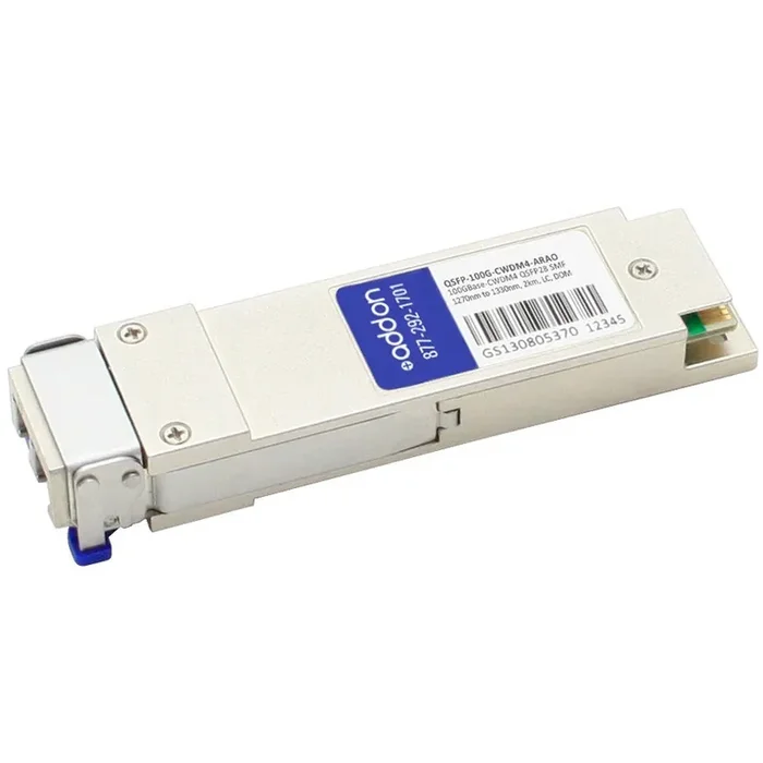 AddOn Arista Networks QSFP-100G-CWDM4 Compatible TAA Compliant 100GBase-CWDM QSFP28 Transceiver (SMF, 1270nm to 1330nm, 2km, LC, DOM) QSFP-100G-CWDM4AR-AO