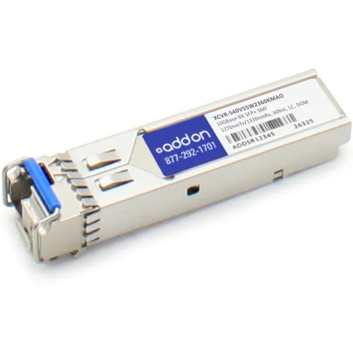 AddOn Ciena XCVR-S40V55_W23-60KM Compatible TAA Compliant 10GBase-BX SFP+ Transceiver (SMF, 1270nmTx/1330nmRx, 60km, LC, DOM) XCVRS40V55W2360KM-AO