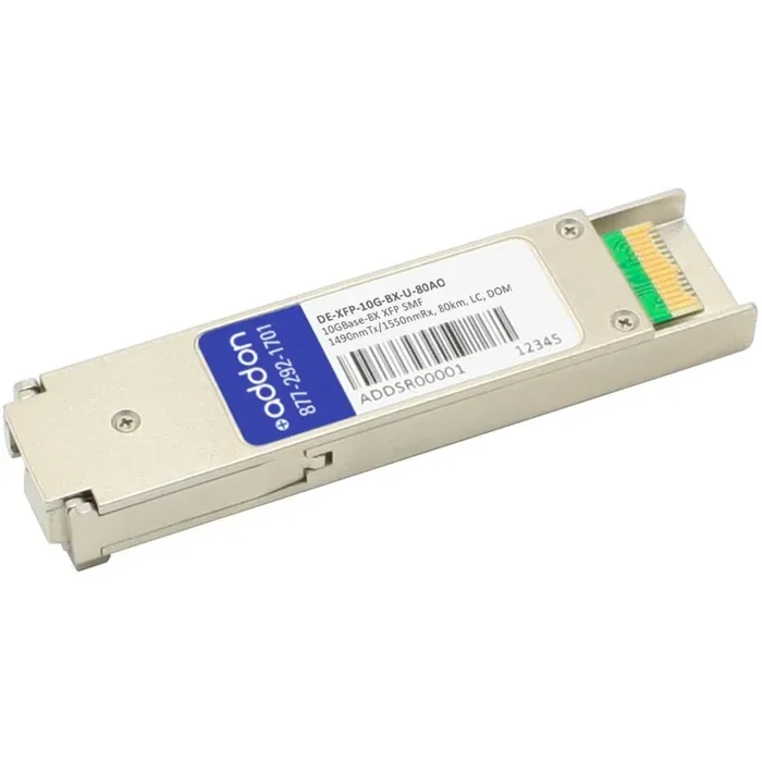AddOn Dell Compatible TAA Compliant 10GBase-BX XFP Transceiver (SMF, 1490nmTx/1550nmRx, 80km, LC, DOM) DE-XFP-10G-BX-U80-AO