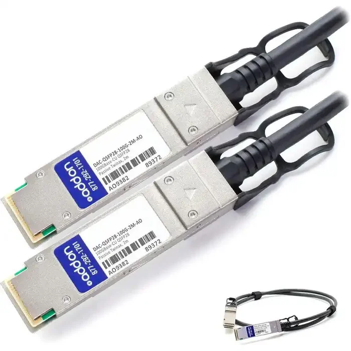 AddOn Dell DAC-QSFP28-100G-2M Compatible TAA Compliant 100GBase-CU QSFP28 to QSFP28 Direct Attach Cable (Passive Twinax, 2m) DAC-QSFP28-100G2M-AO