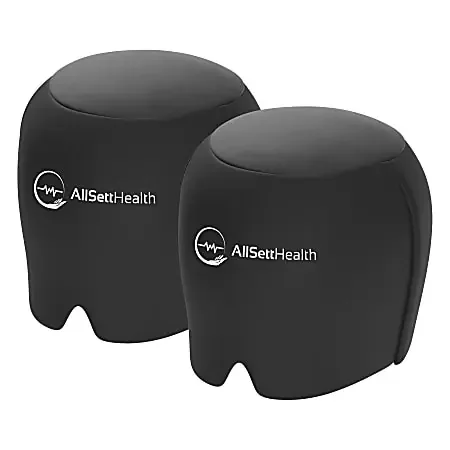 AllSett Health® Cold Gel Ice Head Wrap Hats For Headache And Migraine Relief, 9-1/16” x 5-9/16”, Black, Pack Of 2 Wrap Hats