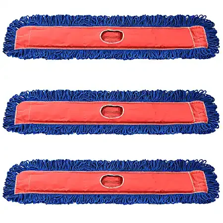 Alpine Microfiber Dust/Dry Mop Replacement Heads, 36″, Blue, Pack Of 3 Heads