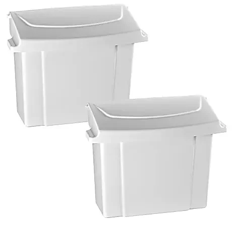 Alpine Sanitary Napkin Receptacles, 10″ x 9″ x 5″, White, Pack Of 2 Receptacles