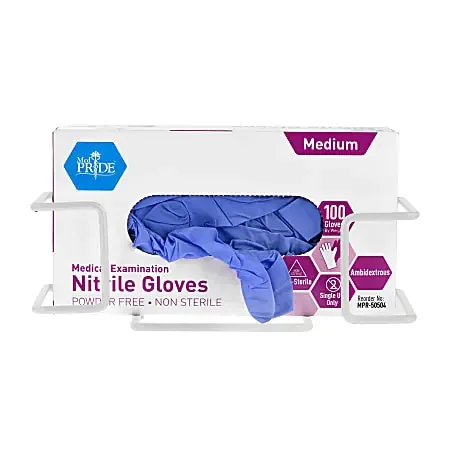 Alpine Single-Box Wire Glove Dispensers, 4”H x 10”W x 3-13/16”D, White, Pack Of 7 Dispensers