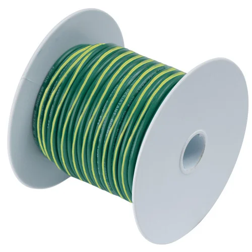 Ancor Green w/Yellow Stripe 10 AWG Tinned Copper Wire – 1,000′ [109399]
