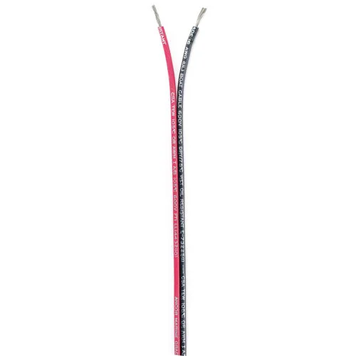 Ancor Ribbon Bonded Cable – 16/2 AWG – Red/Black – Flat – 100′ [153110]