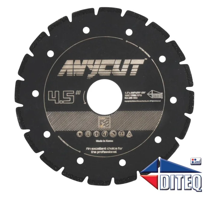 Anycut 4-1/2in Cut-Off Wheels 7/8in-5/8in Arbor – D11302 D11302